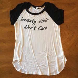 Women's "Sweaty Hair Dont Care" t-shirt